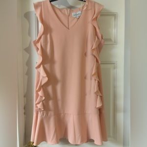 Ruffle pep hem dress zipper back